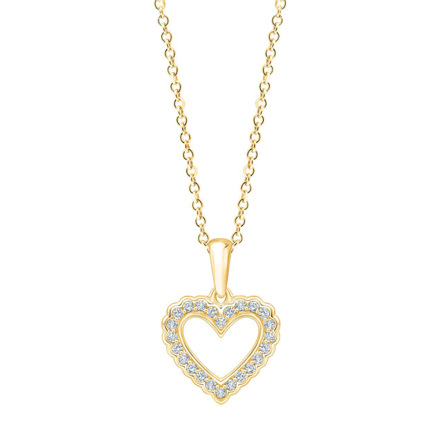 Round Brilliant Diamond Heart Pendant (0.15 ctw) O8