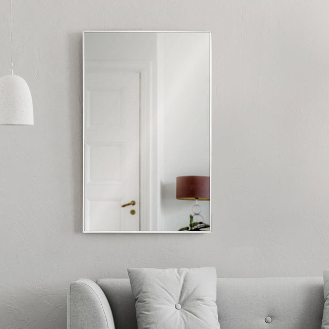 Mallory Rectangular Mirror with Polished Stainless-steel Frame G3