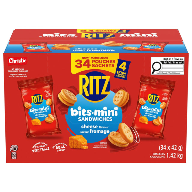 Ritz Bits Mini Sandwiches, Cheese Flavoured Crackers, 34 × 42 g O9
