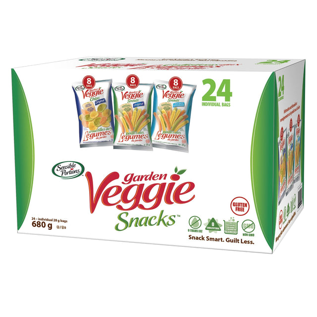 Sensible Portions Garden Veggie Snacks, Variety Pack, 24 × 28 g C0