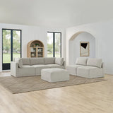 Thomasville Fallon 6-piece Modular Fabric Sectional with Ottoman