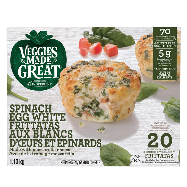 Veggies Made Great Spinach Egg White Frittatas, 1.13 kg X7