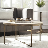 Liana Round Coffee Table with Wood Top