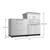 NewAge Products 5-piece Outdoor Stainless Steel Cabinet Set with Built-in Pizza Oven - Natural gas