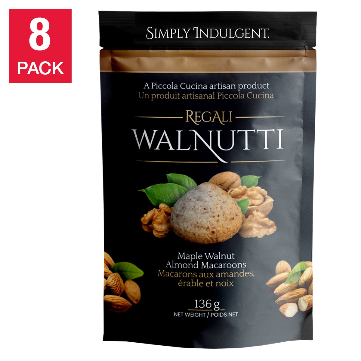 Piccola Cucina Regali Almond Macaroons, 8 × 136 g