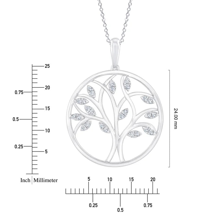 Round Brilliant Diamond Tree of Life Pendant (0.20 ctw)