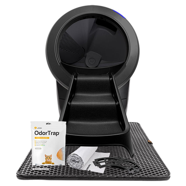 Litter-Robot 4 Self Cleaning Electric Cat Litter Box Exclusive Bundle, Black O4