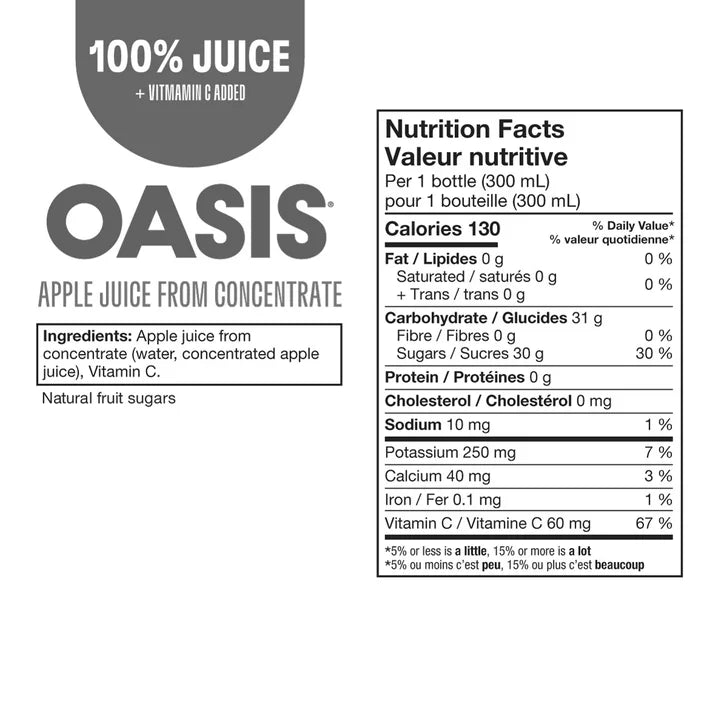 Oasis Apple Juice, 24 × 300 ml