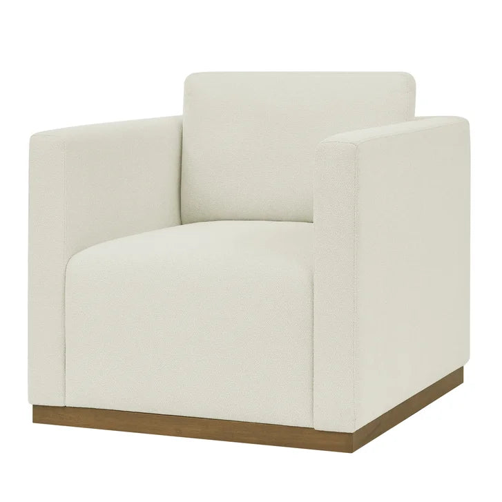 Henredon Fabric Armchair with Wood Base