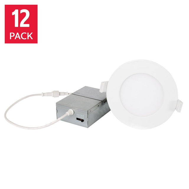 Luminus 4 in. 5CCT Recessed Panel Light Kit, 12-pack S0