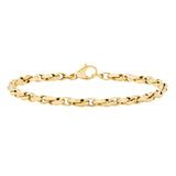 Diamond Cut Twisted Link Bracelet in Yellow Gold
