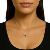 Round Cut Ruby and Diamond Pendant (0.25 ctw)
