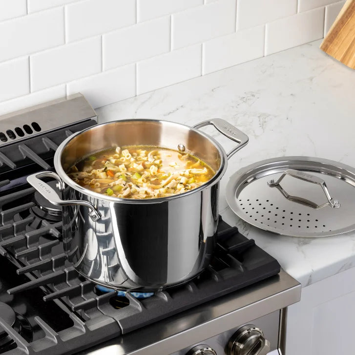 All-Clad "Simply Strain" Stainless Steel Multipot with Straining Lid, 7.6 L (8 qt.)