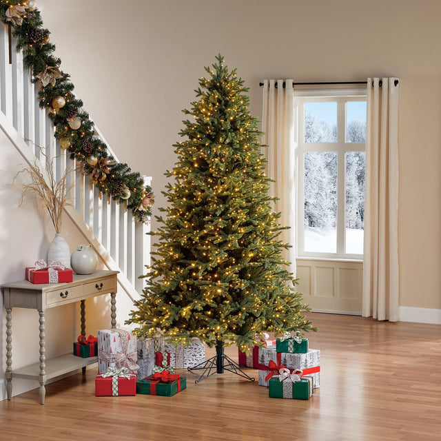 7,5ft Pre-Lit Artificial LED Twinkle Christmas Tree, 1,850 Radiant Micro Dot LED lights with Twinkling effects O7