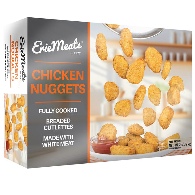 Erie Meats Fully Cooked Chicken Nuggets, 2 × 1.5 kg G6