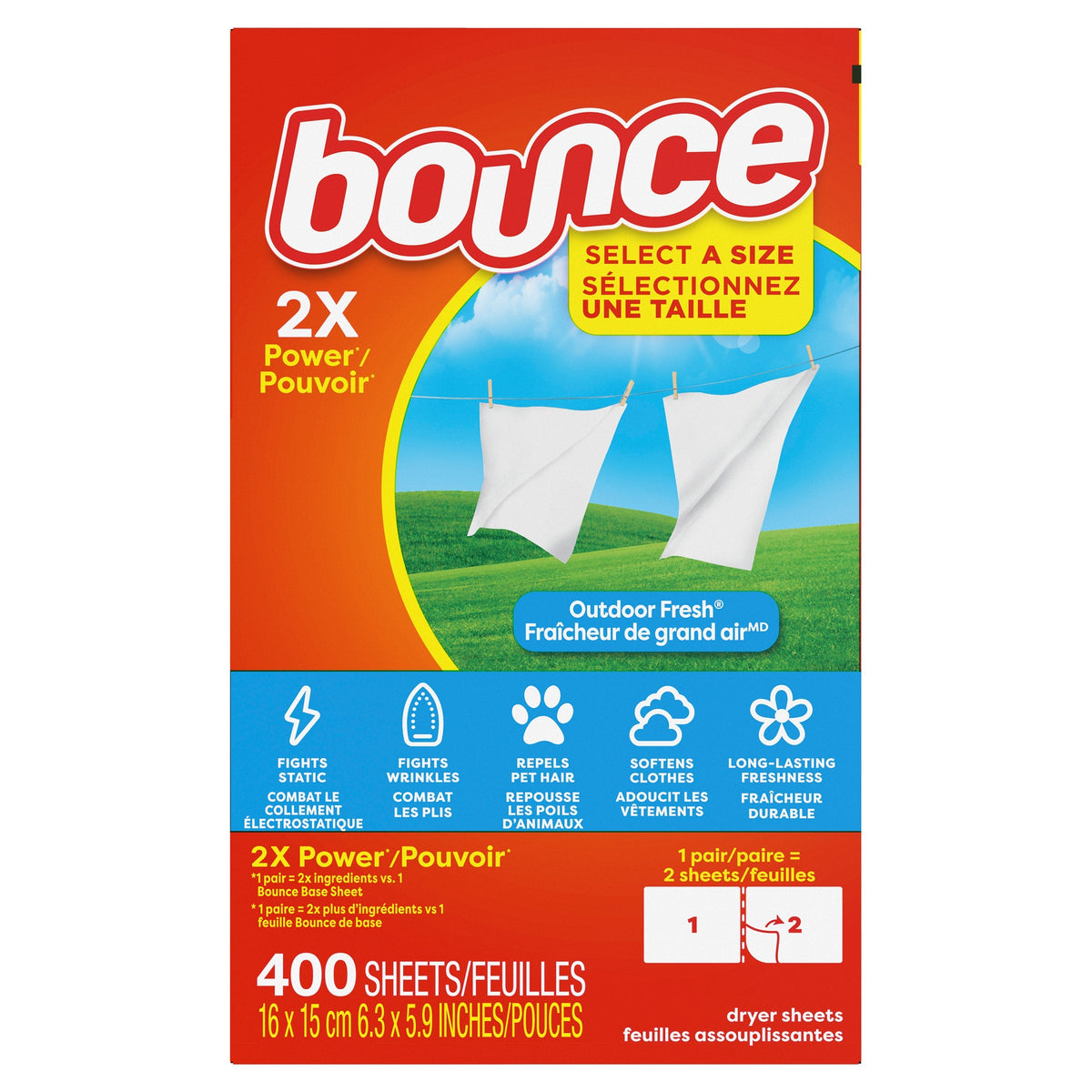 Bounce Select A Size Dryer Sheets, 400-count
