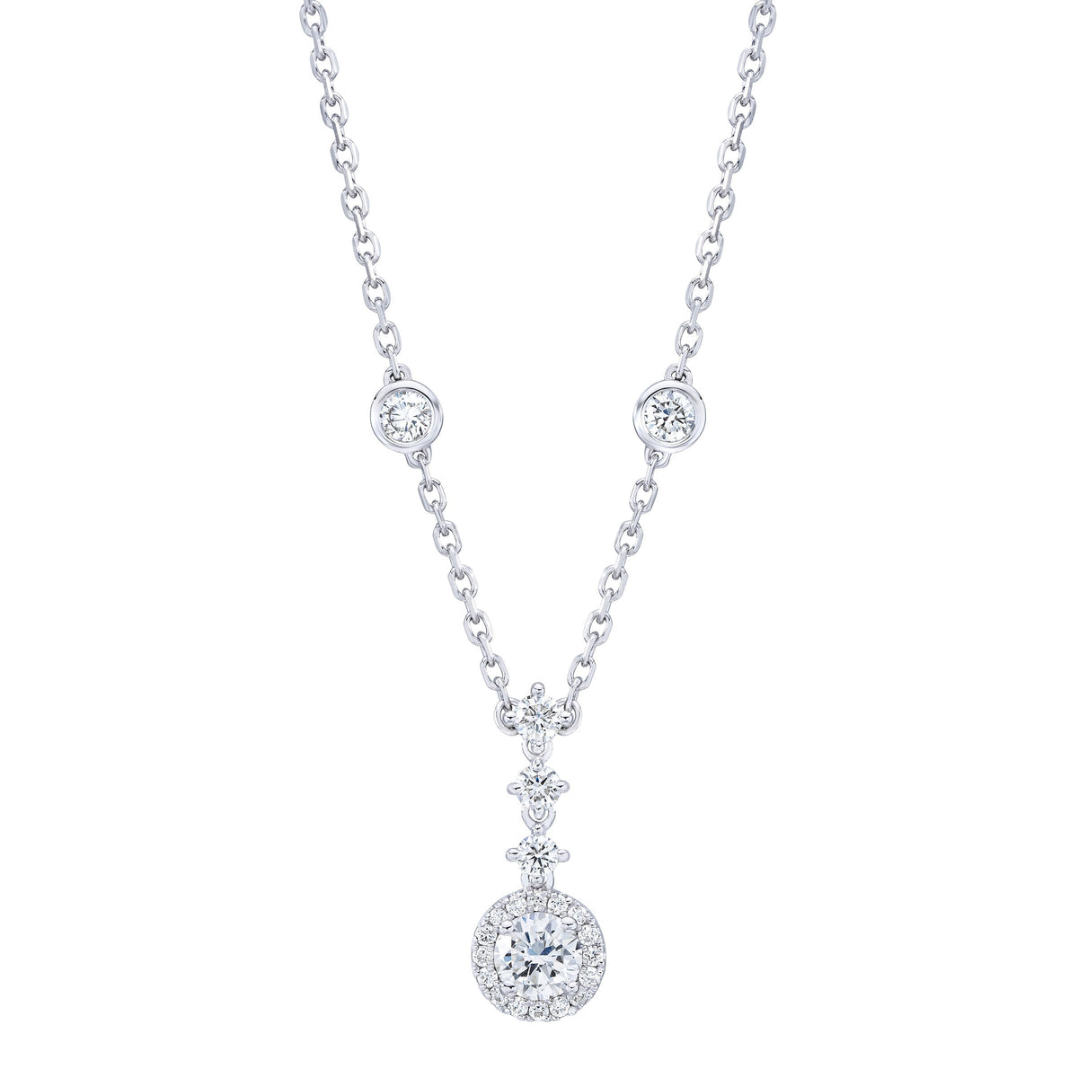 Round Brilliant Diamond Necklace (0.65 ctw)