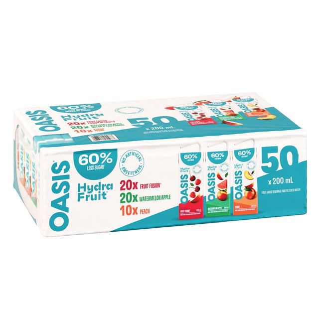 Oasis Hydrafruit Fruit Juice Beverage Variety Pack, 50 × 200 mL S7