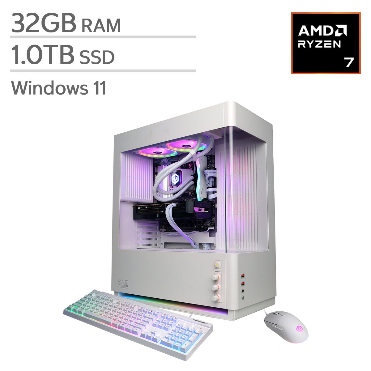 CyberPowerPC Gamer Supreme Gaming Desktop, AMD Ryzen 7 9700X - 32GB RAM, 1TB SSD, 16GB AMD Radeon RX 9060 XT