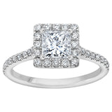 1.44 ctw Princess Cut and Round Brilliant, Clarity VS2, Colour I, Diamond Engagement Ring, size 7