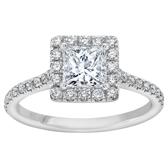 1.44 ctw Princess Cut and Round Brilliant, Clarity VS2, Colour I, Diamond Engagement Ring, size 7 J5