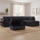 Thomasville Walsen 3-piece Fabric Sectional with Storage Ottoman