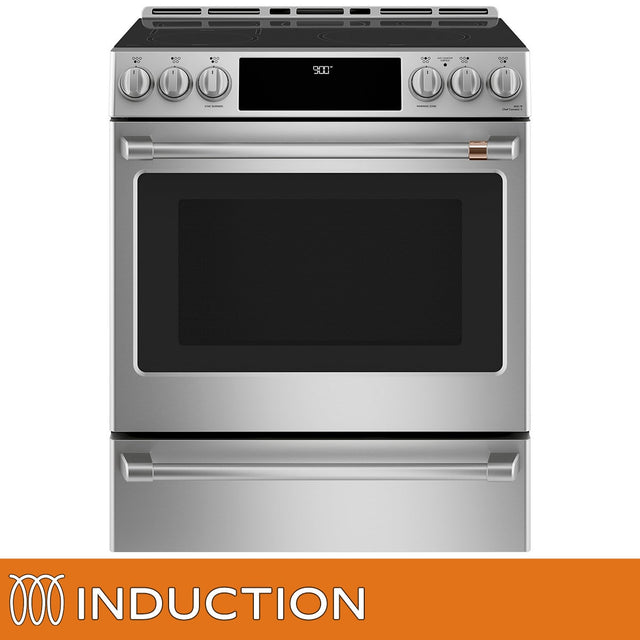 Café 30 in. 5.7 cu. ft. Stainless-steel Slide-In Induction Range with Wi-Fi H0
