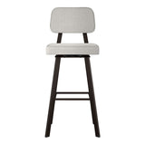 Amisco Clarkson Modern Grey and Beige Swivel Bar or Counter Stool