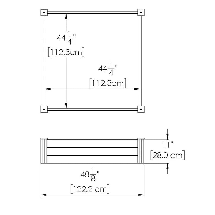 4 ft. x 4 ft. White Vinyl Raised Garden Bed 2-pack