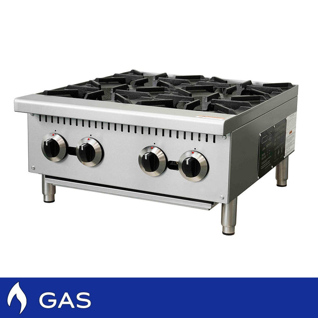 Forno Commercial 24 in Stainless Steel Gas 4 Burner Hotplate with Removable Burner Grates A0