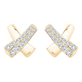 Round Brilliant Diamond X-Shaped Earrings (0.30 ctw)