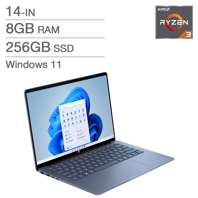 HP OmniBook 3 14-in Laptop, AMD Ryzen 3 30 - 8 GB RAM, 256 GB SSD Z4