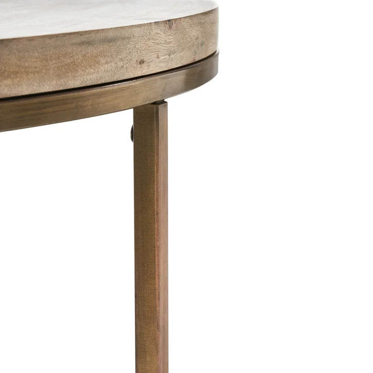 Liana Round Coffee Table with Wood Top