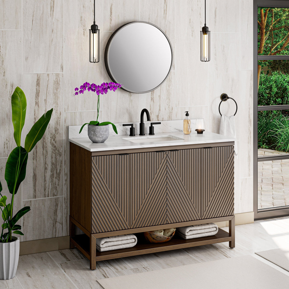MagickWoods Santa Fe Jacobean Walnut Bathroom Vanity