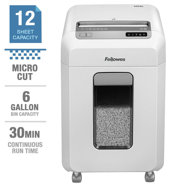 Fellowes Microshred 12Ms, 12-Sheet Micro-cut Shredder Y1