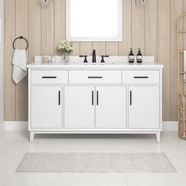 OVE Decors Jonah 60 in. Vanity with White Quartz Top C6