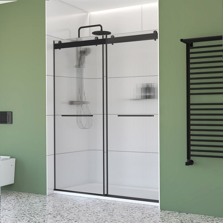 Appollo Geneva 60 in. Alcove Shower Kit in Matte Black
