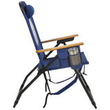 NHL 4-Position Folding Chair With Wood Arms