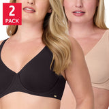 Bali Cotton Collection Underwire Bra, 2-pack