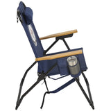 NHL 4-Position Folding Chair With Wood Arms