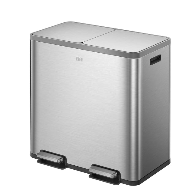 EKO 42L+42L Dual Compartment Stainless Steel Step Can G1