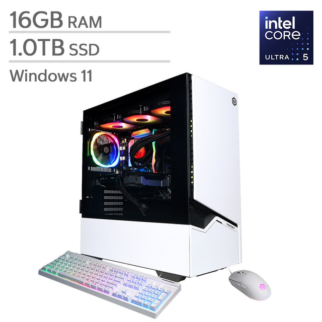 CyberPowerPC Gamer Supreme Gaming Desktop, Intel Core Ultra 5 250KF Plus - 16GB RAM, 1TB SSD, 8GB NVIDIA GeForce RTX 5060 Ti T8