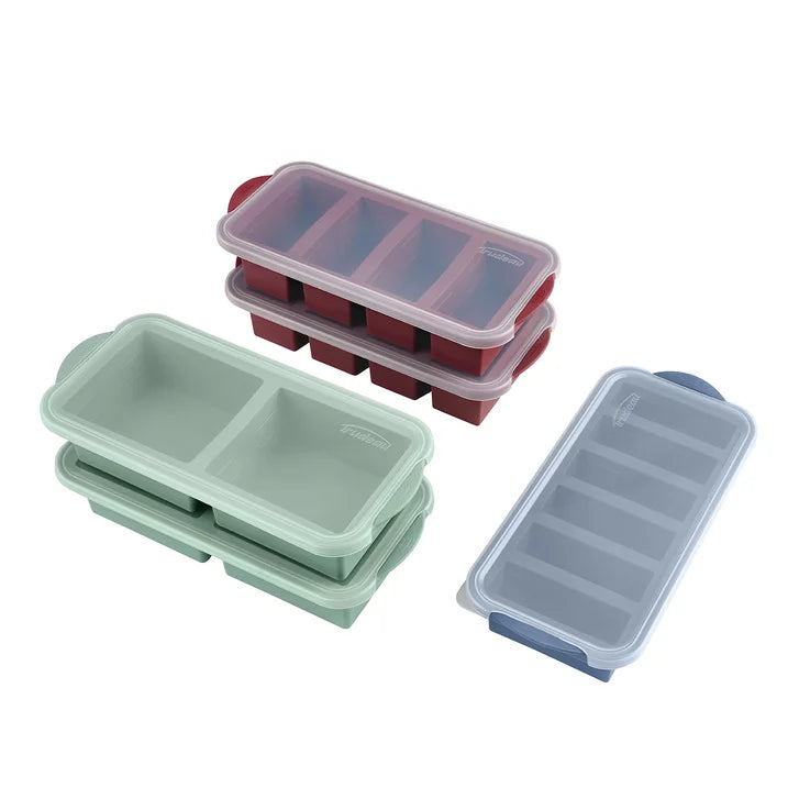 Trudeau Clever Cubes Silicone Freezer Molds with Lids, 5-pack