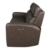 NiceLink Marlowe Top Grain Leather Power Sofa with Lumbar Support