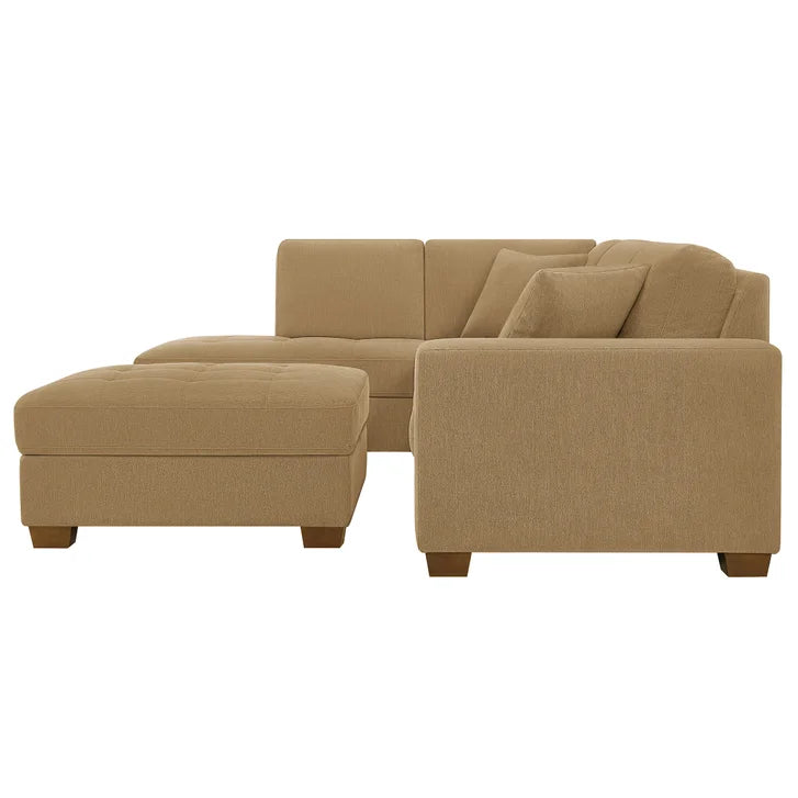 Thomasville Miles 3-piece Left-hand Facing Fabric Sectional with Storage Ottoman