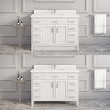 Studio Bathe Calais III Vanity in White Finish with Engineered Stone Countertop