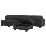 Thomasville Miles 3-piece Left-hand Facing Fabric Sectional with Storage Ottoman