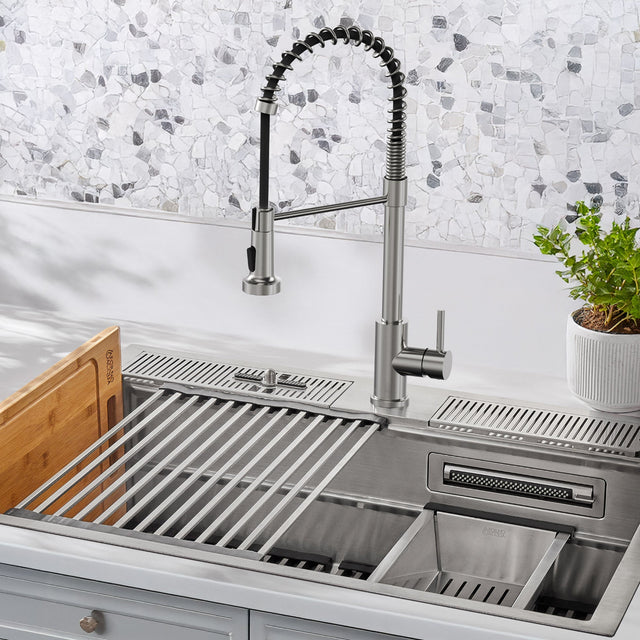 FORNO ACQUA D-WP31 33 in. Stainless Steel Kitchen Sink Workstation K3