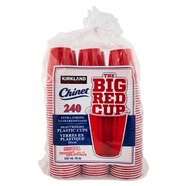 Kirkland Signature The Big Red Cup Heavyweight 18-oz. Plastic Cold Cups, 240-count H6