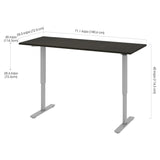 Bestar Upstand 72.4 cm x 182.9 cm (28.5 in. x 72 in.) Height Adjustable Desk